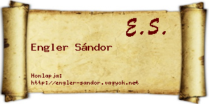 Engler Sándor névjegykártya